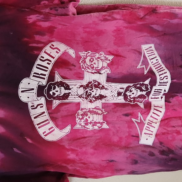 GUNS N' ROSES Appetite for Destruction Red Black TIE DYE T-Shirt - Picture 3 of 5